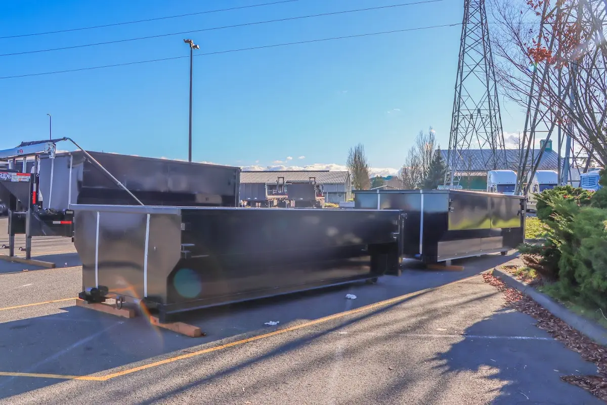 Roll-off dumpster ready for waste disposal at job site for 3 Yard Dumpster Rental in Rockmart